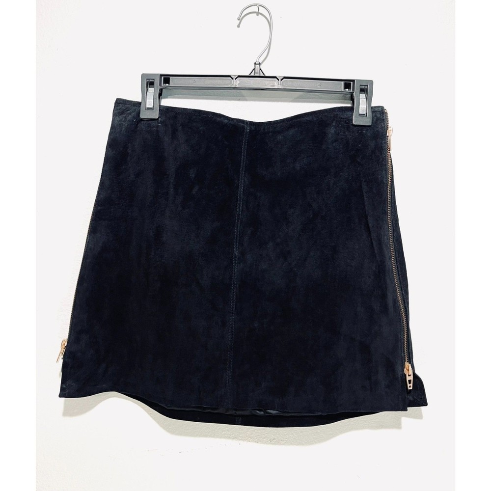 BlankNYC Black Western Leather Mini Skirt with Zippers Women's Size 27 New