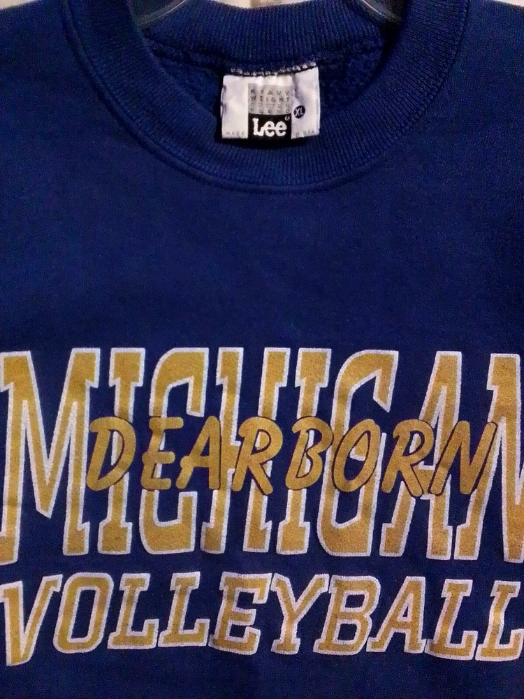 VTG- Lee Tag Michigan Volleyball Sweatshirt Womens XL Blue Dearborn Michigan-Y2k