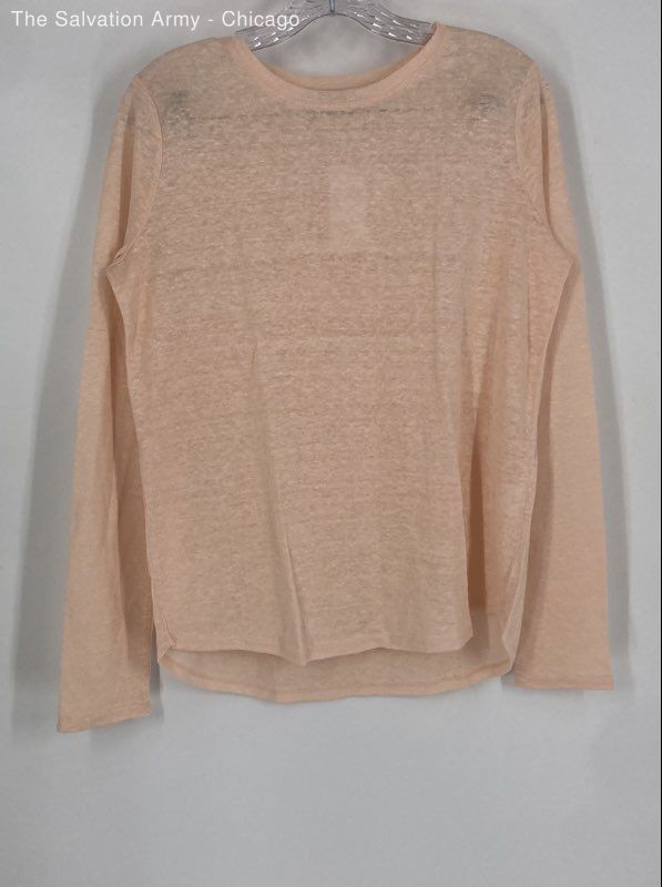 Vince Womens Pink Crew Neck Long Sleeve Pullover Blouse Top Size Small
