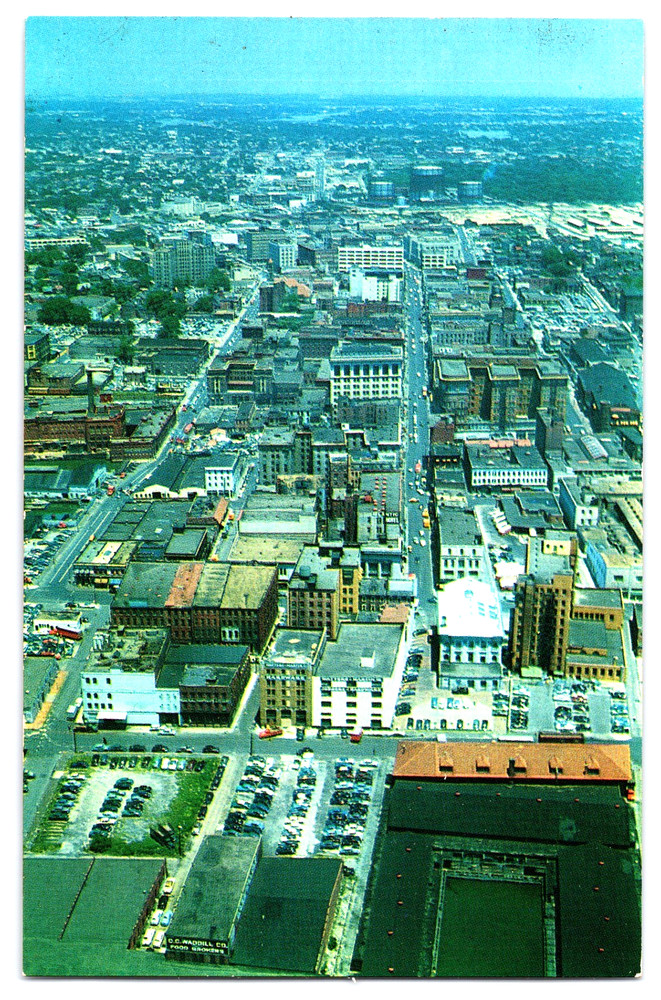 Norfolk Virginia Business District City Buildings Vintage Aerial Photo Postcard