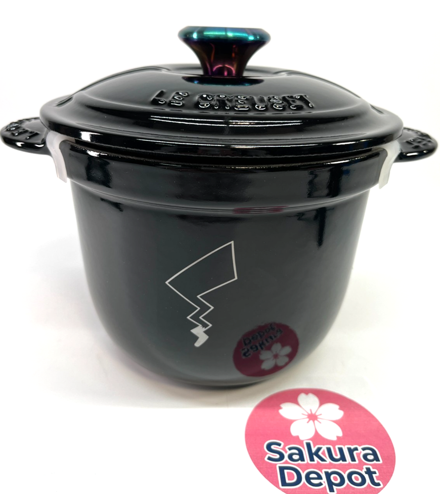 Le Creuset Pokemon Pikachu Cocotte Every 18 Shiny Black Iridescent Knob JPN  New