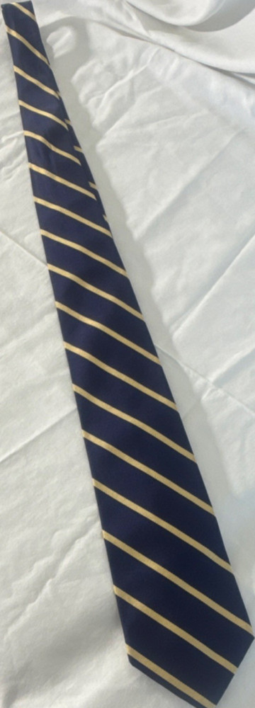 Brooks Brothers Men's Silk Woven Striped Necktie Navy Gold XL