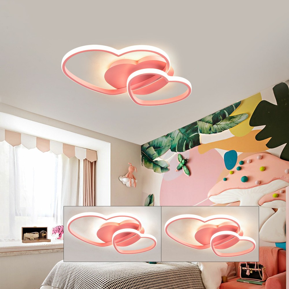 LED Acrylic Chandelier Heart Shape Ceiling Lamp Bedroom Dimmable Pendant Light