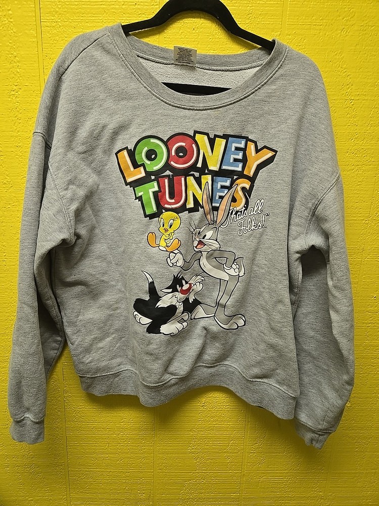 Looney Tunes Graphic Sweatshirt Junior Sz XxL  (19) Bugs Bunny Sylvester Tweety