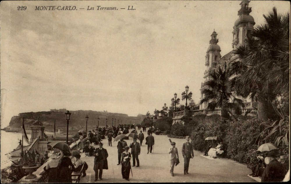 Monte Carlo Les Terrasses vintage postcard s059