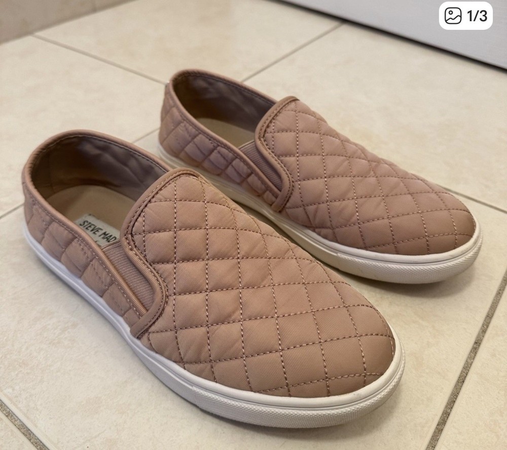 Steve Madden Women's Quilted Tan Slip- On Shoes