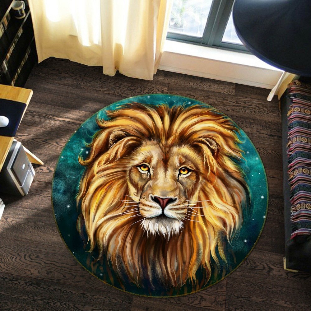 3D Hand Drawn Lion Non Slip Rug Mat Elegant Animal Carpet O1698
