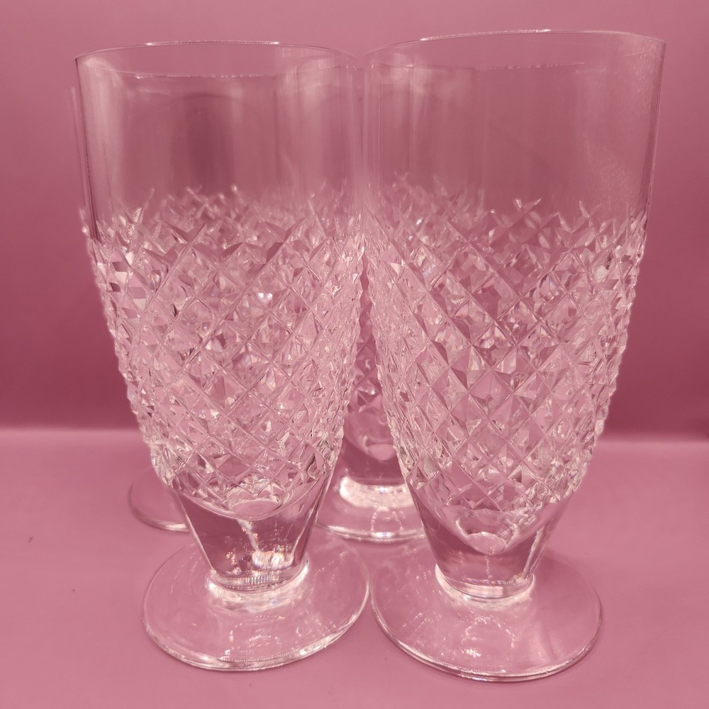 Vintage Set of 4 Waterford Crystal ALANA 12oz Iced Tea Beer Glasses 2 of 2