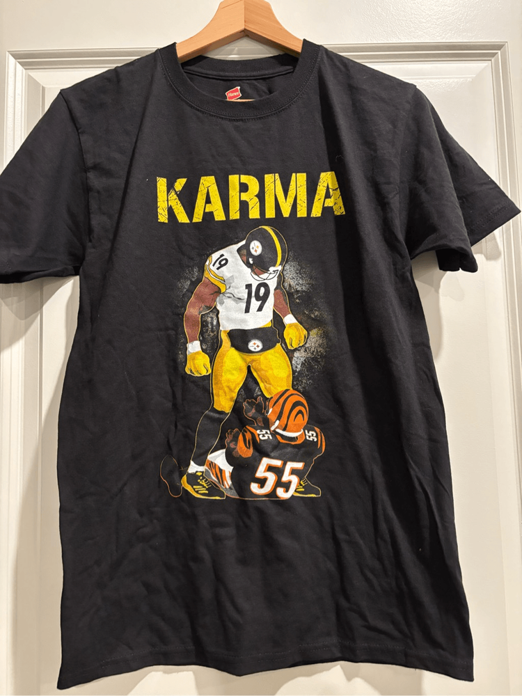 Steelers Karma T-Shirt Small - Show Your Team Spirit