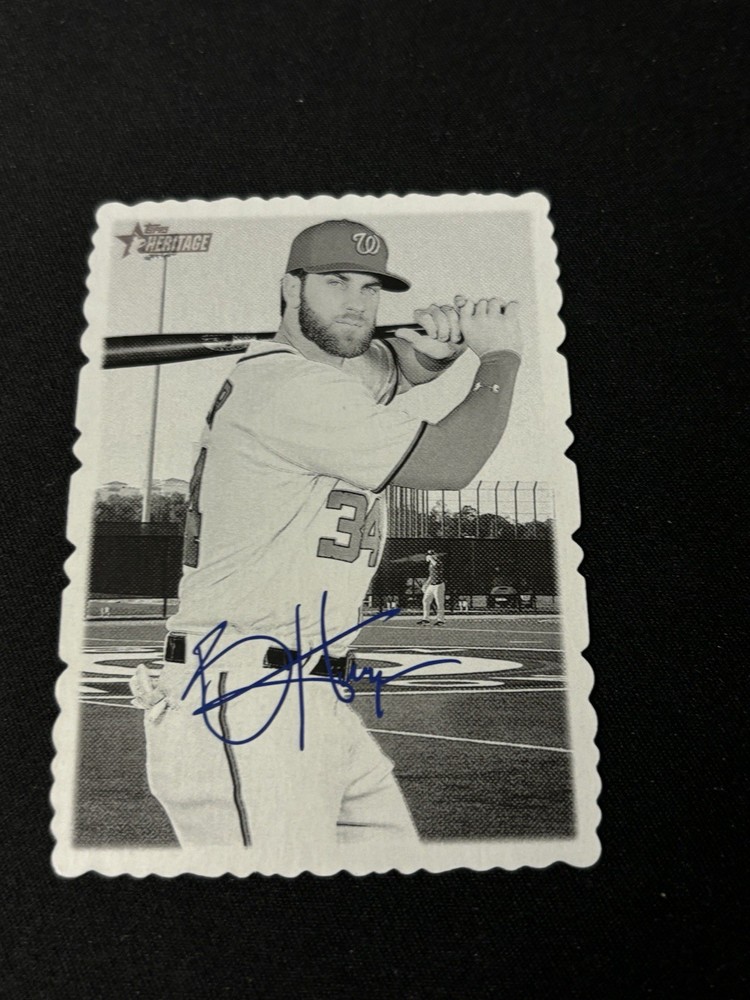 2018 Topps Heritage Bryce Harper Deckle Edge #7 Nationals Phillies 30 Photos