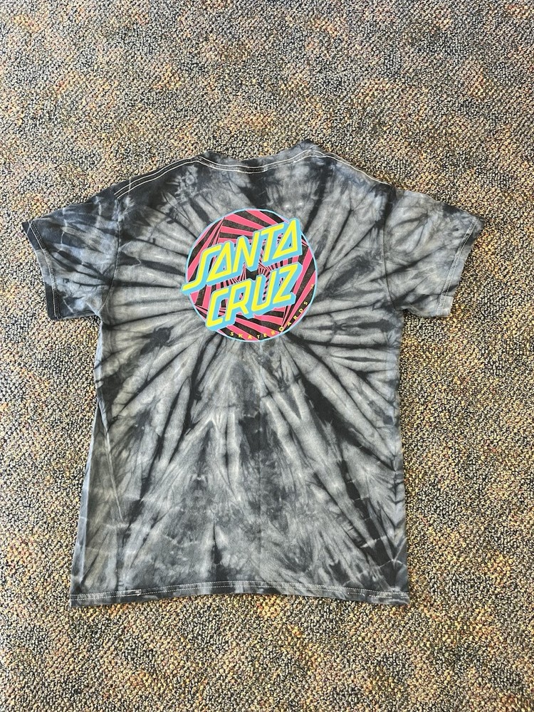 Vintage The Original Santa Cruz Skateboards TieDye T-Shirt Small Blue Tie Dye