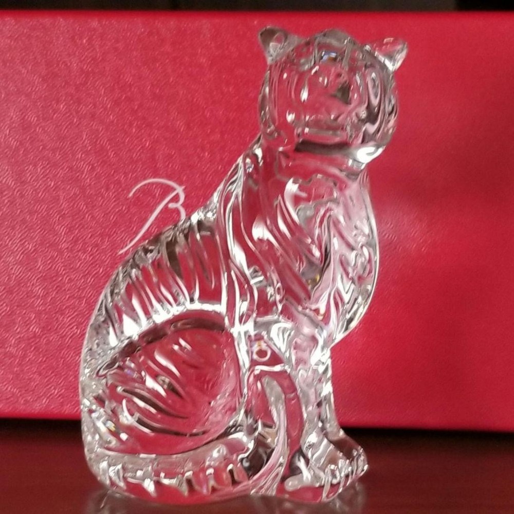 Baccarat Zodiac Collection Tiger Crystal Figurine Made in France