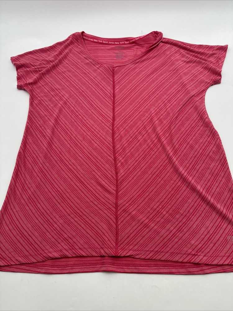 Jones New York Women Medium Pink V-Neck Sport T-Shirt #20144