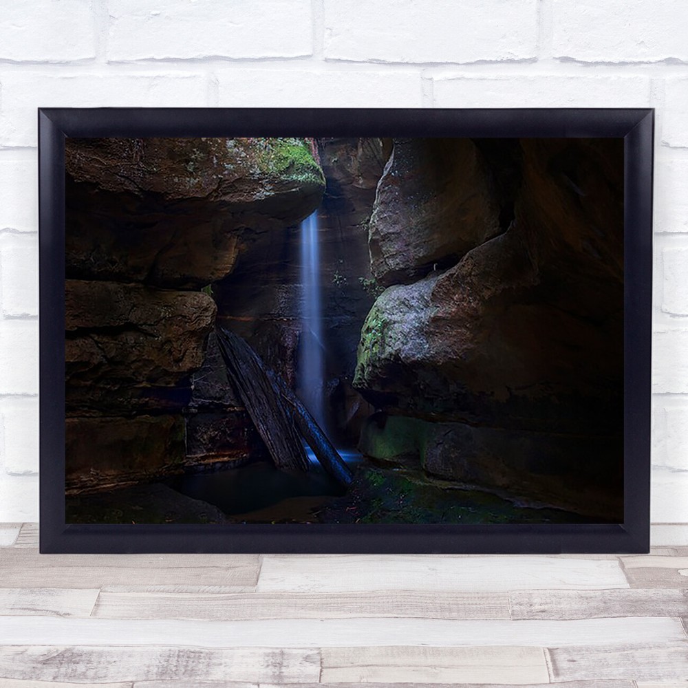 Blue Mountains Waterfall Rocks Australia Stone Wall Art Print