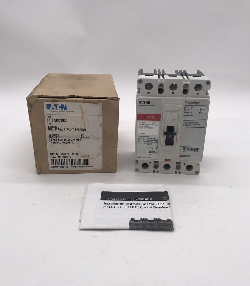 Houston Stock New Eaton Ehd3050 Type Ehd 50 Amp 480V Free 2 Day Air Buy Now