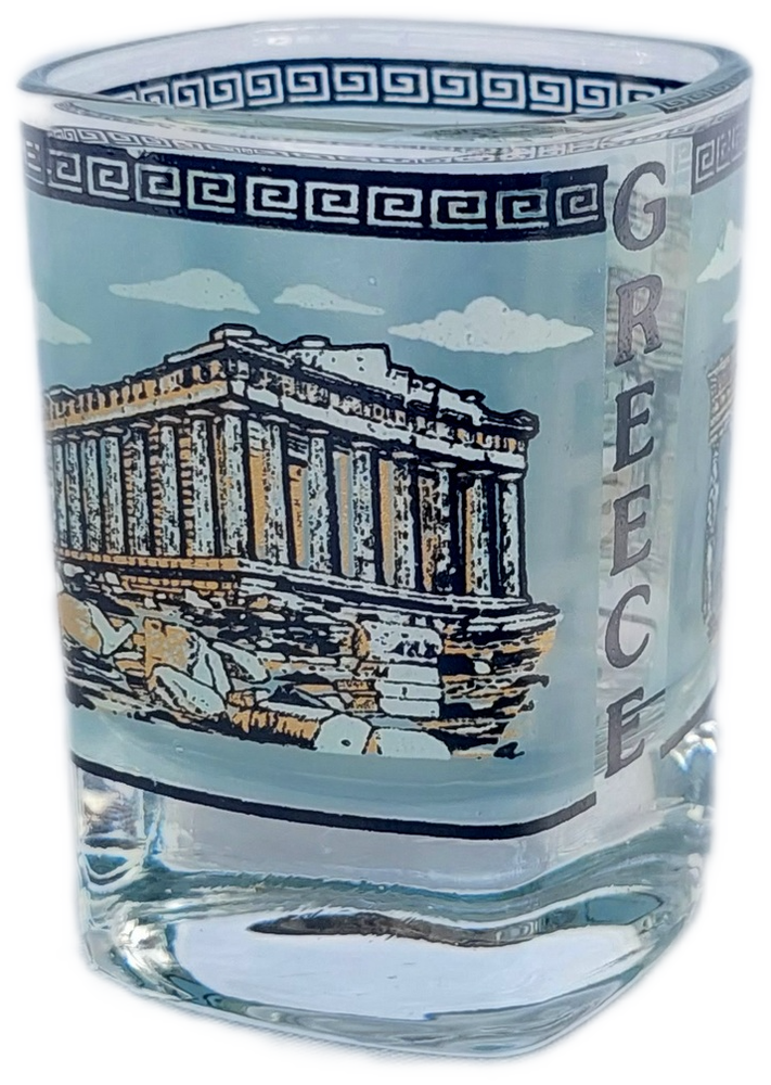 New Shot Glass Greek Greece Athens Tequila Souvenirs Greece Acropolis Parthenon.