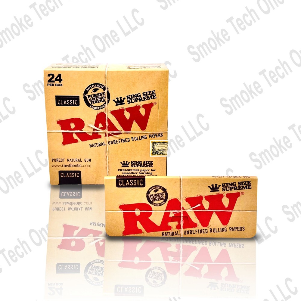 RAW Classic Kingsize Supreme 24-Pack Display – Creaseless Edition