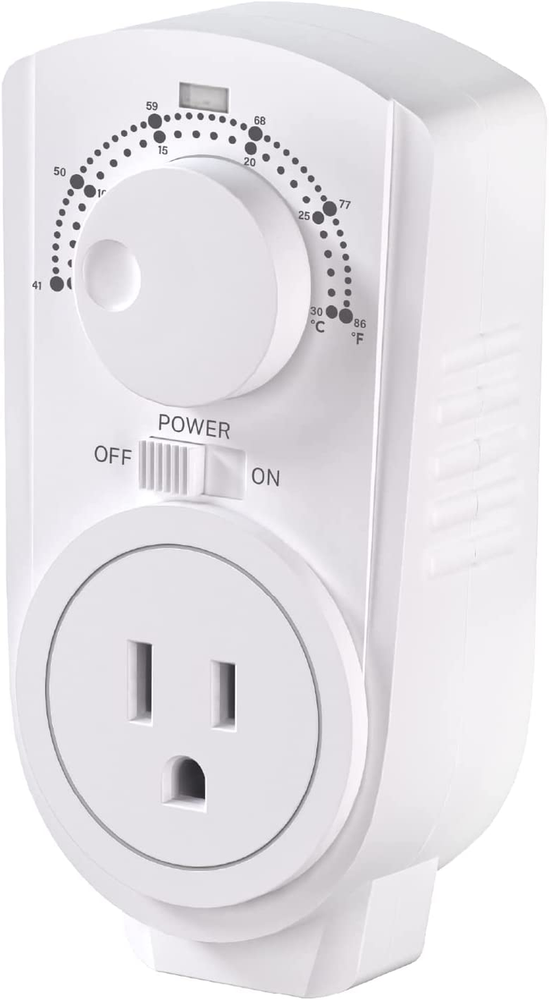 Econohome Adjustable Thermostat - Universal Plugin Heating & Cooling Thermostat