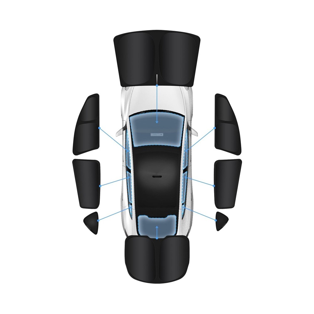 8PC Tesla Model Y Window Privacy Sunshade,2 in1 Ice Crystal Car Reflective Vi...