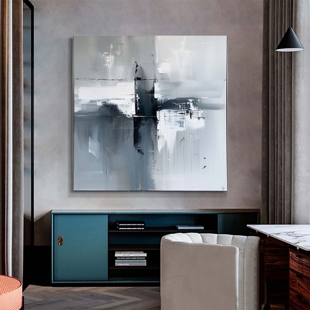 Pure hand painted Nordic style Living Room Light Luxury Abstract Paintings Gray