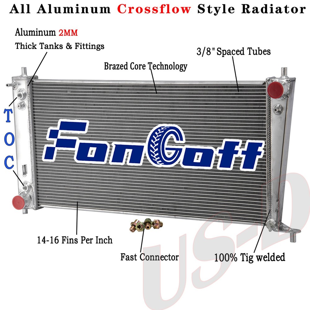 4 Row Aluminum Radiator Fit 1999-2004 Ford F150 F250 F350 Expedition 4.2L 5.4L