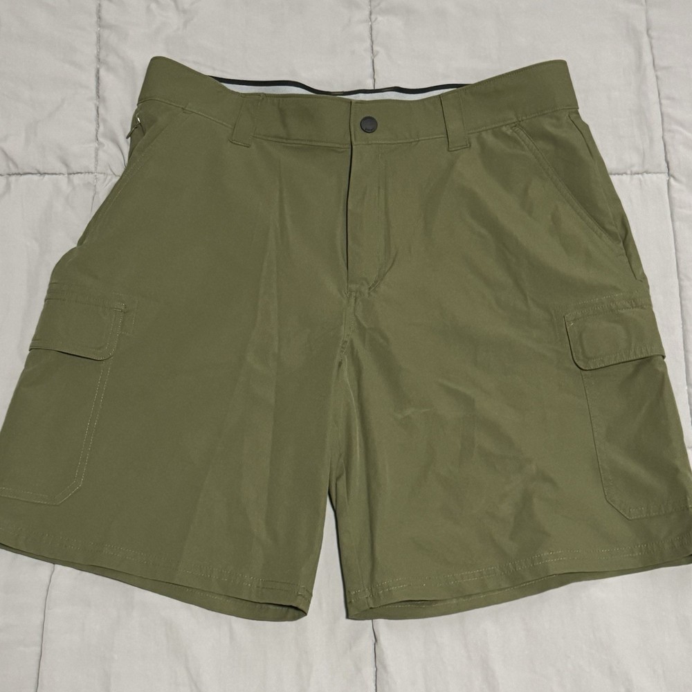 Orvis Stretch Men’s size 34 Cargo Shorts Olive Green Fishing Outdoor polyester
