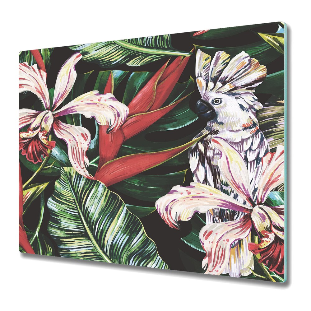 Serving Chopping Board Tropical Parrots bird wild wildlife fauna jungle 60x52