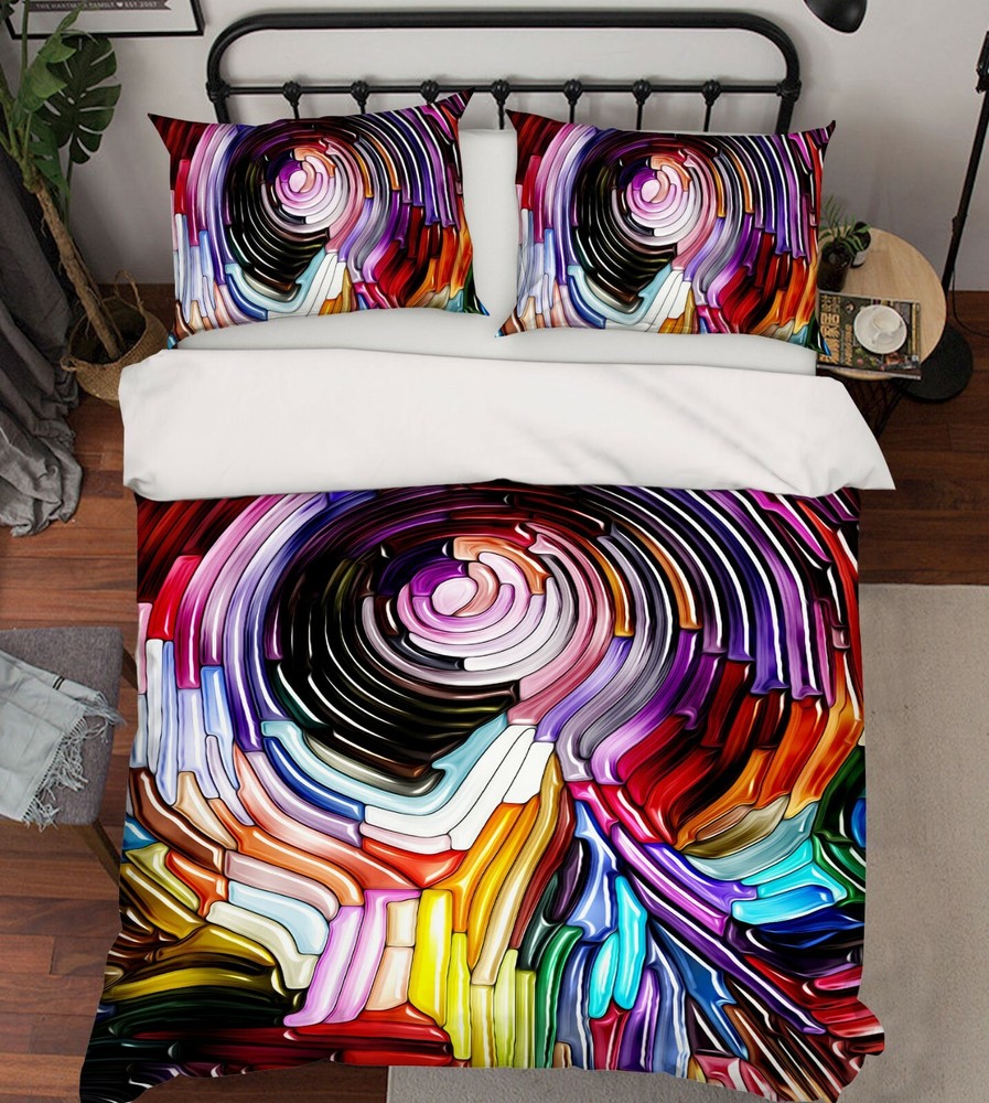 3D Purple Vortex ZHUA3447 Bed Pillowcases Quilt Duvet Cover Set Queen King Zoe
