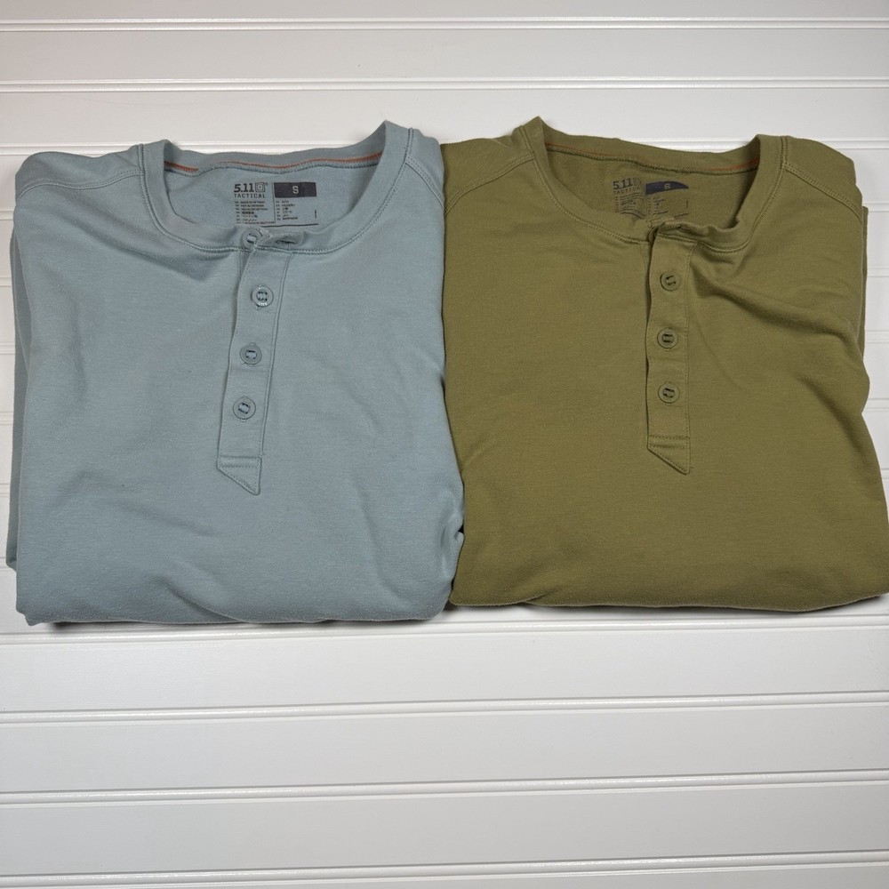 5.11 Tactical Henley Long Sleeve Shirt Lot Men’s Small Blue Green GUC