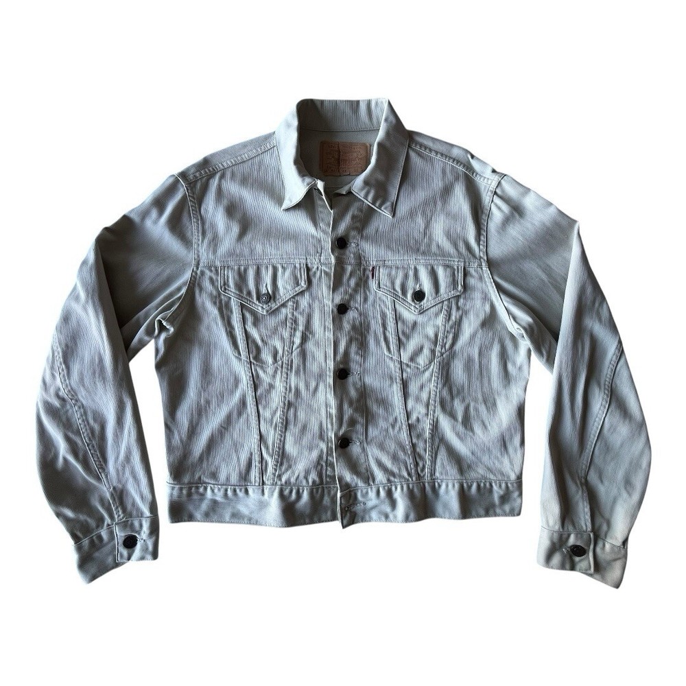 VTG 1970 Style USA Men's LEVI'S 941B BIG E CREAM 555 Denim JACKET Jeans 46 XL