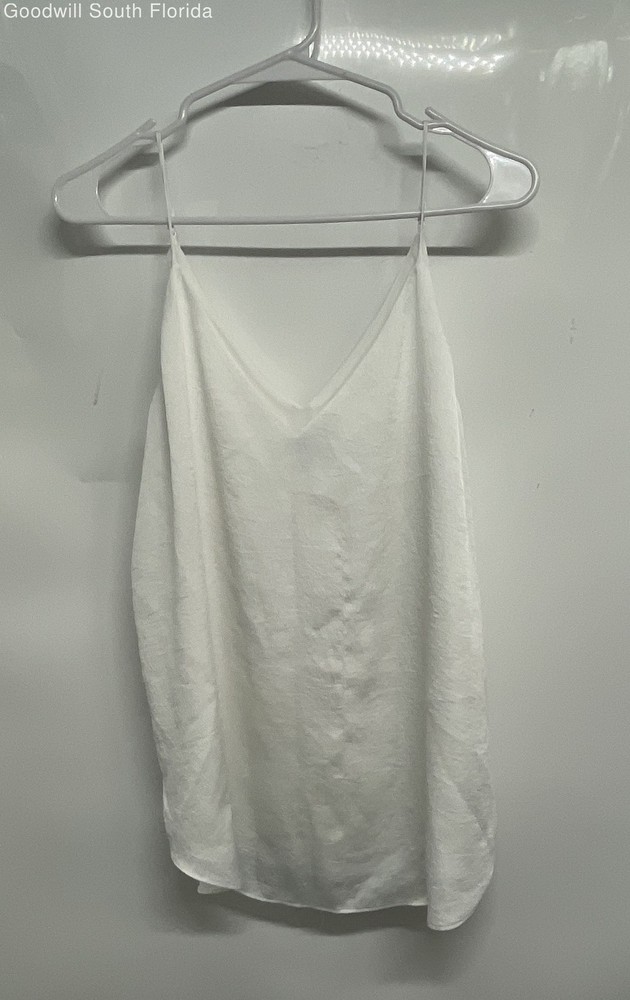 Express Womens White Sleeveless V-Neck Spaghetti Strap Camisole Tank Top Size L