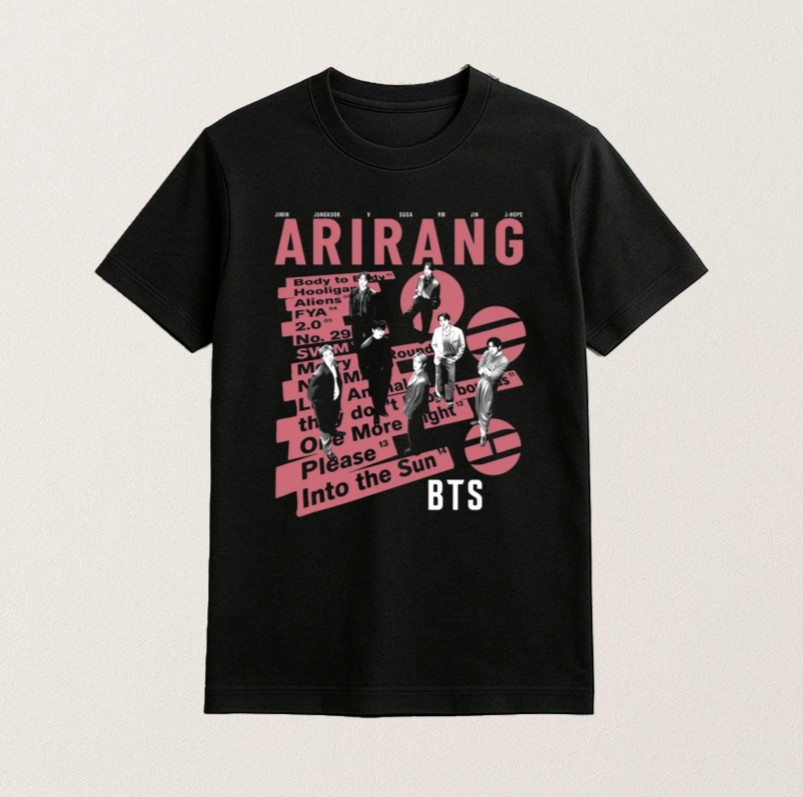 BTS Arirang World Tour 2026 T Shirt Bangtan K-Pop Concert Tee Unisex S-5XL