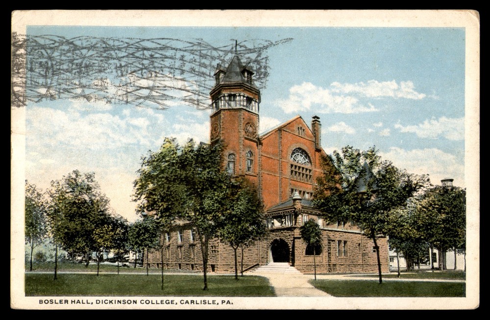 Postcard Bosler Hall, Dickinson College, Carlisle, PA.