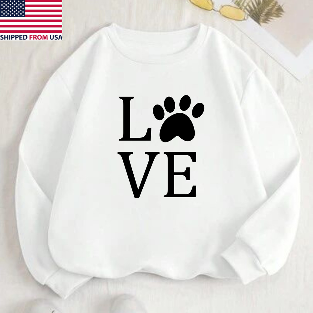 Unisex Love Paw Sweatshirt - Heavy Blend - Cozy Dog Lover Gift for Pet Owners