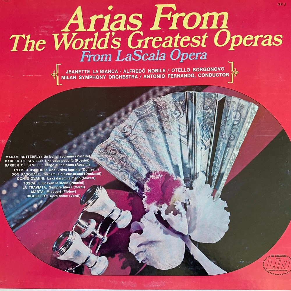 Arias From The World's Greatest Operas LP LIN Records Classical Stereo 33 RPM
