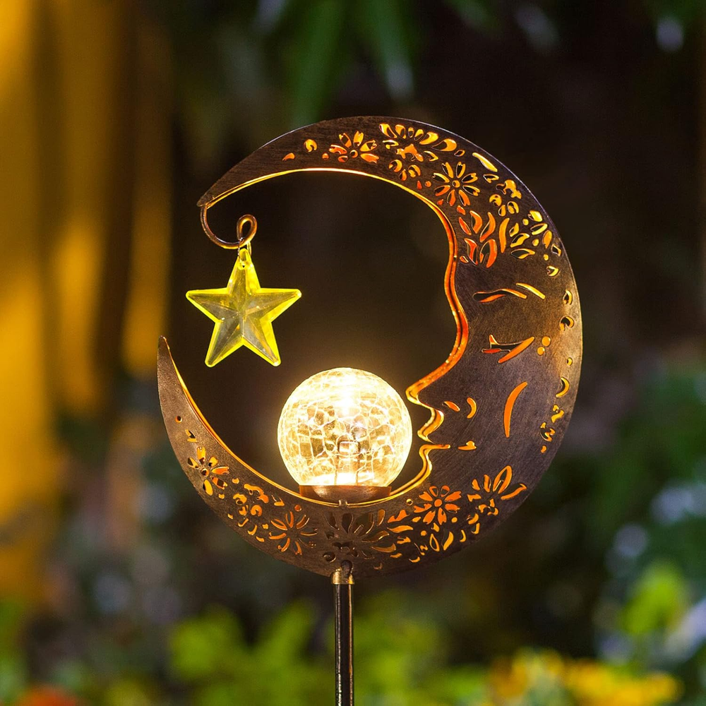 Solar Lights Outdoor Decor Moon Lantern for Patio,Lawn or Pathway Moon Decoratio