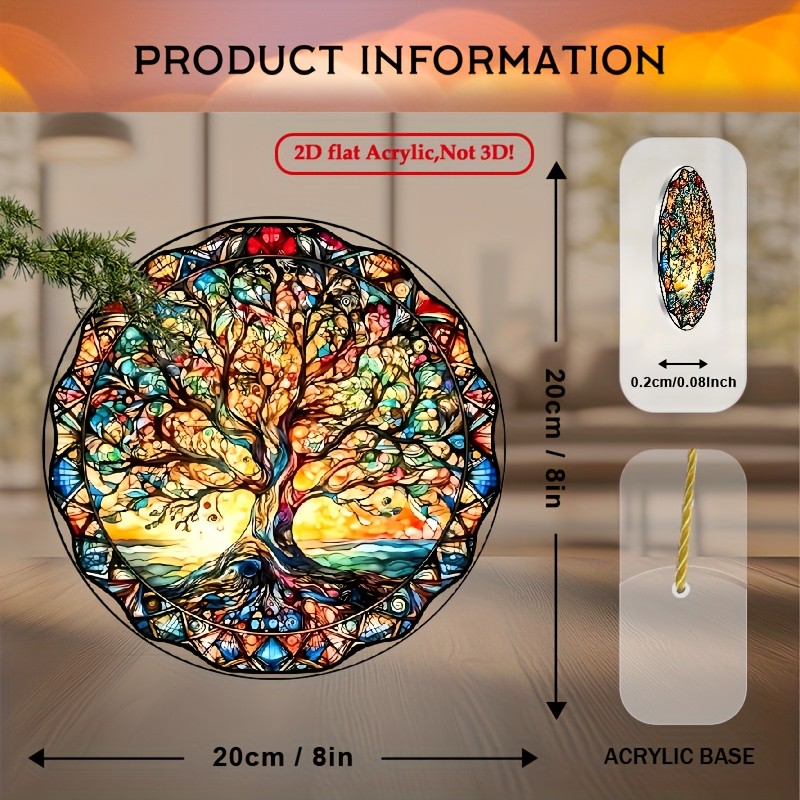 Tree of Life Suncatcher 8x8 Acrylic Window Home Garden Decor