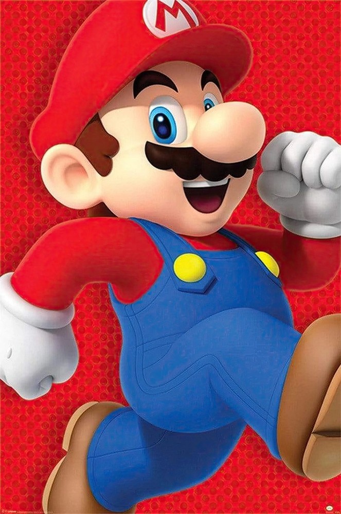 Super Mario Bros. - Gaming Poster (Mario On The Run) (Size: 24