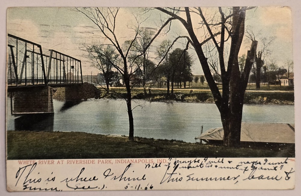 White River Bridge Postcard Indianapolis IN 1906 Undivided