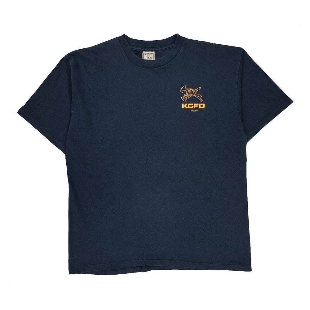 Fire Department Alstyle Graphic T-Shirt - XL Navy Cotton