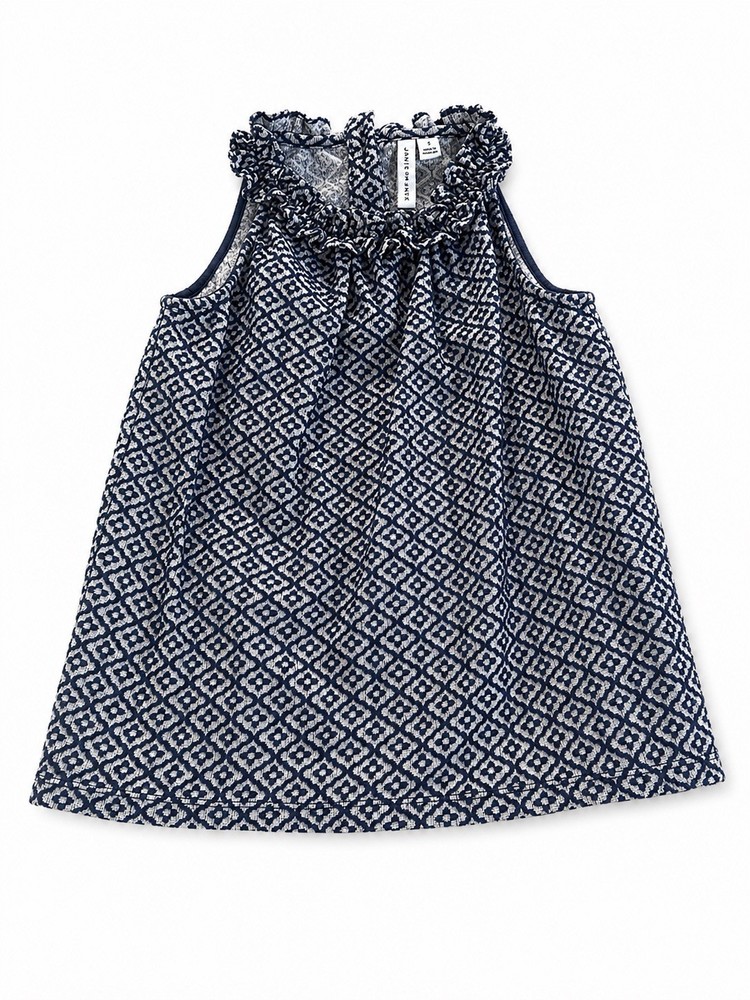 Girls Janie and Jack Navy Print Sleeveless Top Size 8