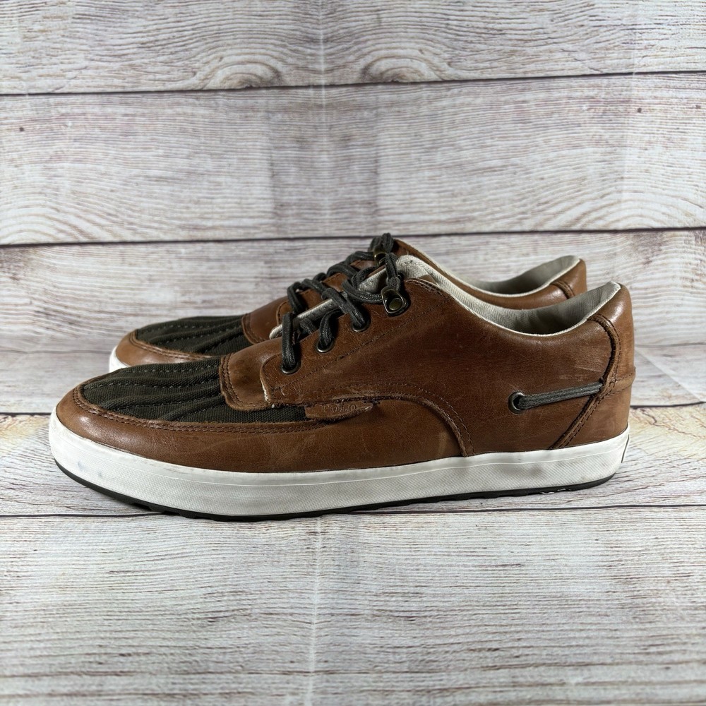 Polo Ralph Lauren Ramiro Mens Size 9D Brown Leather Duck Shoes Sneakers