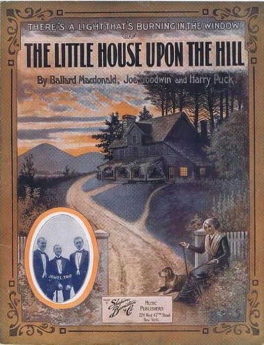 The Little House Upon The Hill, Jewel Trio photo, 1915, Antique sheet music