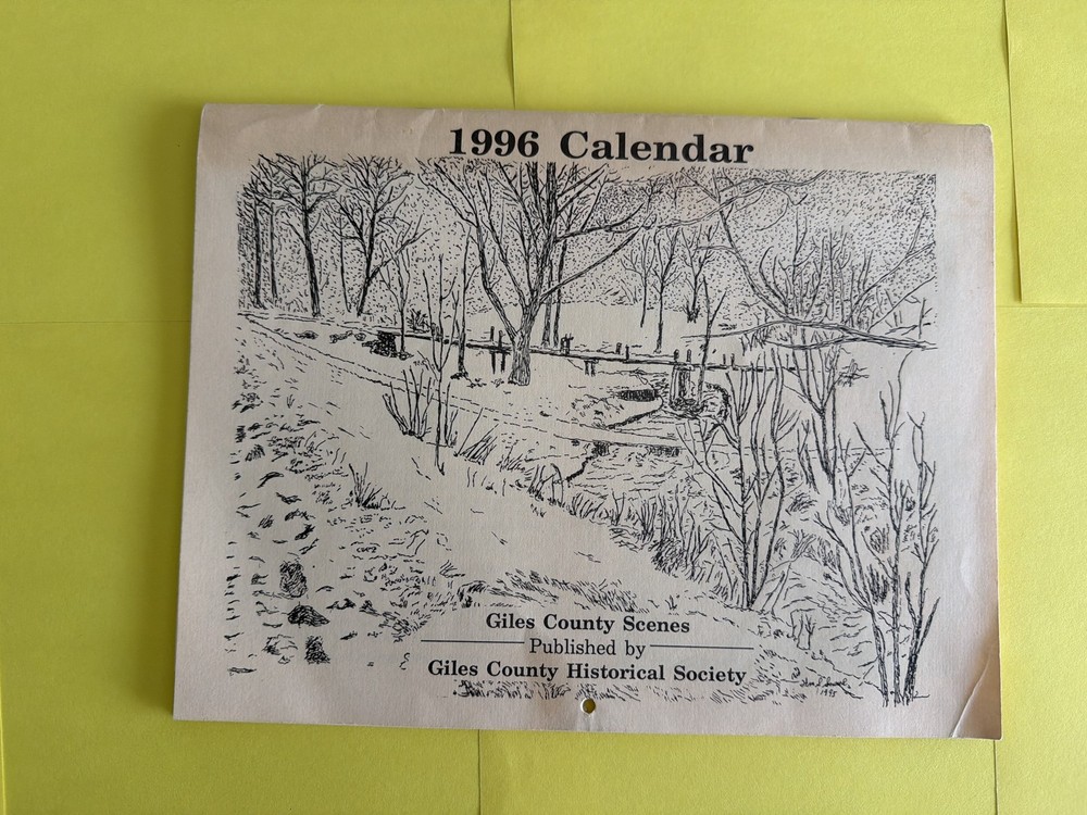 Vintage 1996 Calendar, Giles County Scenes, Historical Society VA