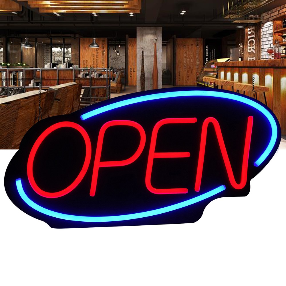 Bright LED Neon Open Sign for Restaurants Bars Pubs Outdoor Wall Decor PVC Light