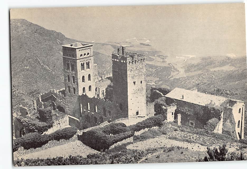 Postcard Sant Pere de Rodes Monastery in Catalonia Spain