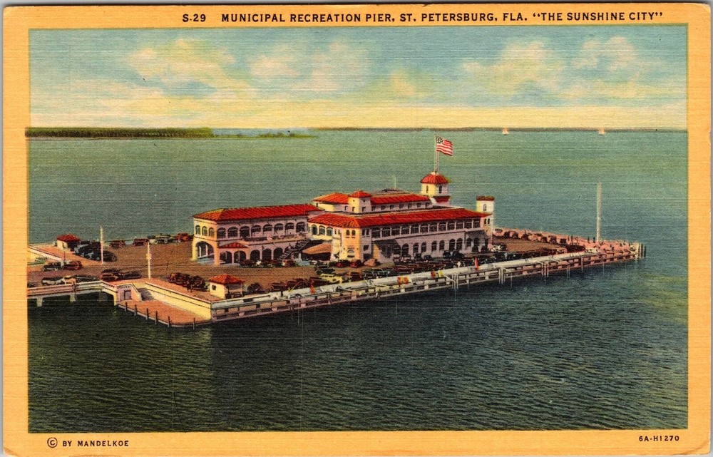 St Petersburg FL-Florida, Municipal Recreation Pier, Vintage Postcard