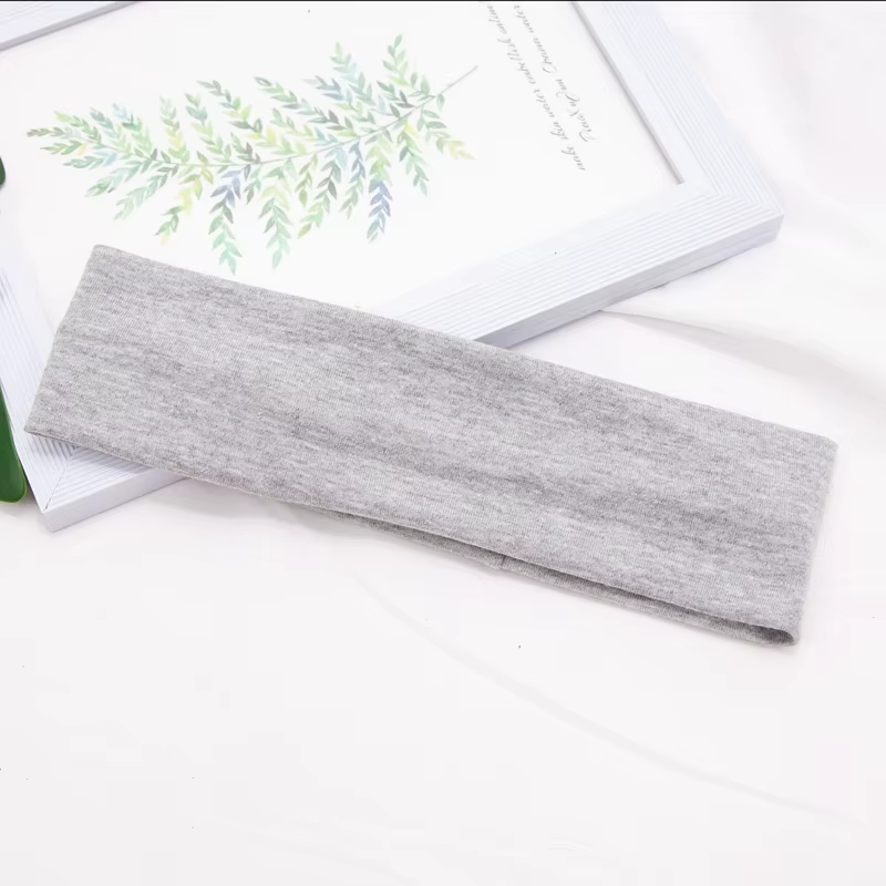 Elastic Cotton Headband for Women Men Solid Workout Running Yoga Fitness