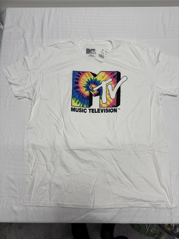 MTV Tie Dye Logo Men's Vintage Classic Size 2XL T-Shirt 100% Cotton
