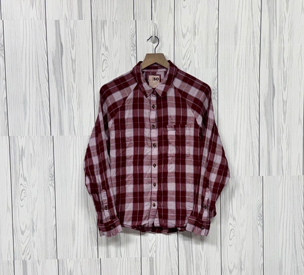 Sonoma plaid shirt womens size medium button down long sleeve flannel red
